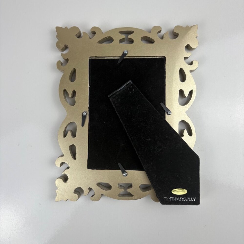 Vintage Cynthia Rowley Ornate Silver-Tone Photo Frame 4x6 Photo Tabletop Baroque - Picture 4 of 8